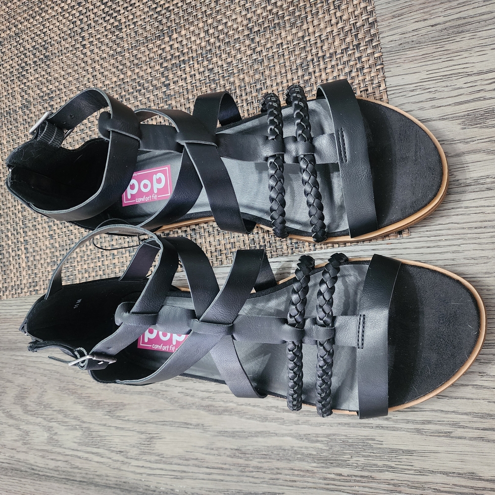 NWOT Pop Women's Black Sandals size 11